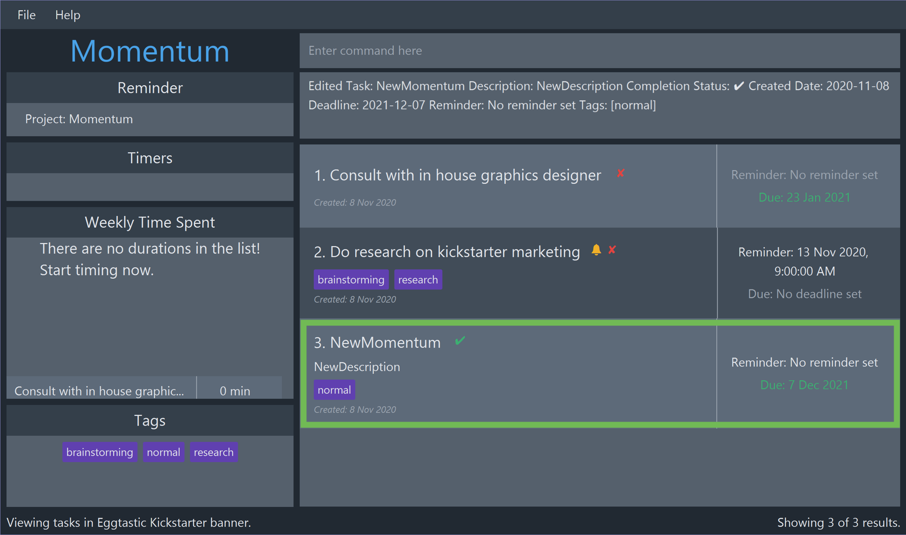 Walkthrough of Editing a Task Diagram Step 3